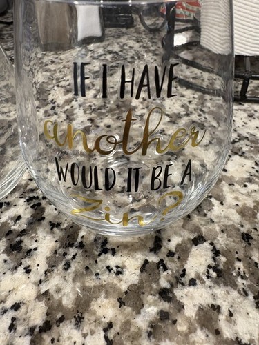 Stemless Wine Glasses Set Of Three With Wine Quotes - photo 2