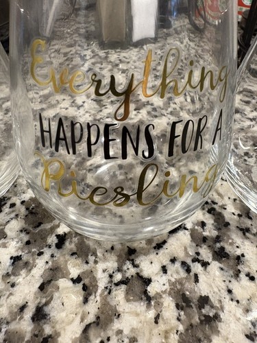Stemless Wine Glasses Set Of Three With Wine Quotes - photo 3
