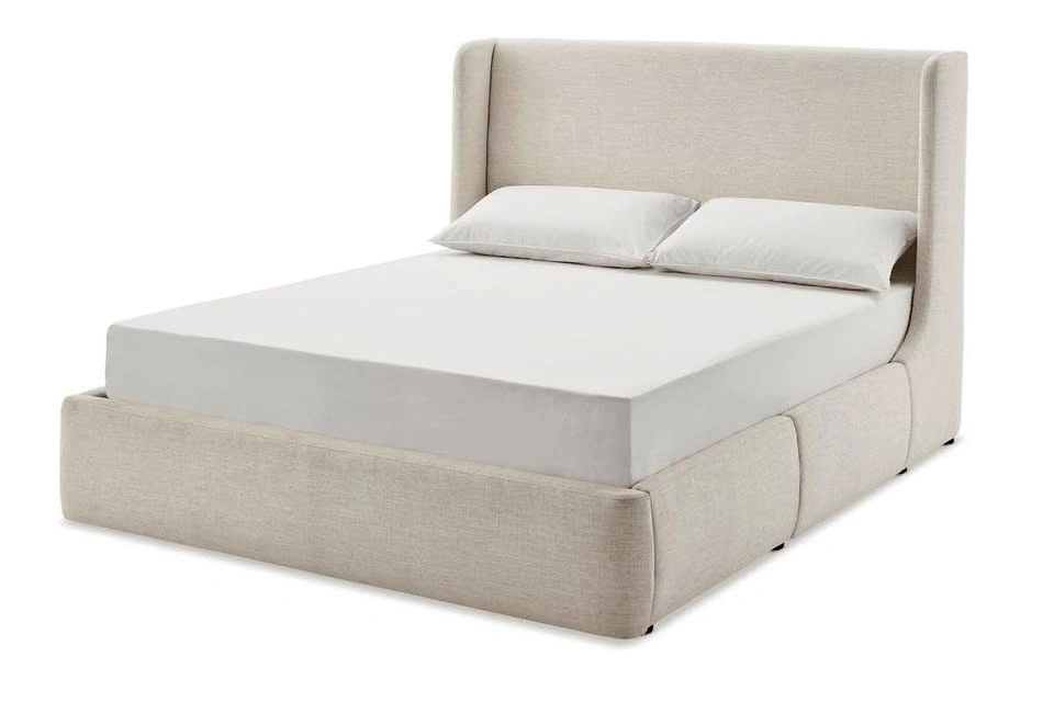 Castlery Dalton King Size Storage Bed, Navagio Beach Linen