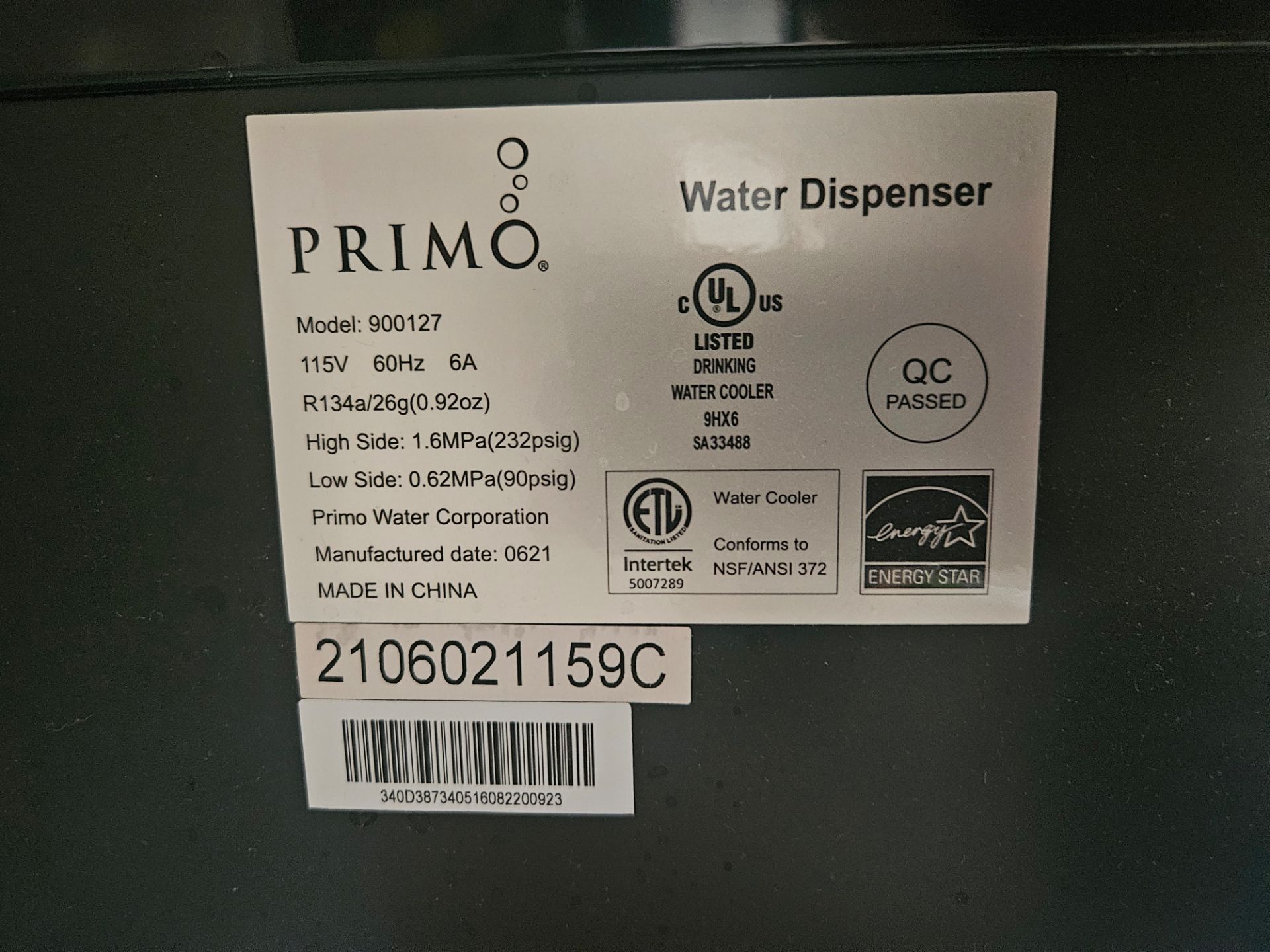 Primo water dispenser with Zero water gallon - photo 3