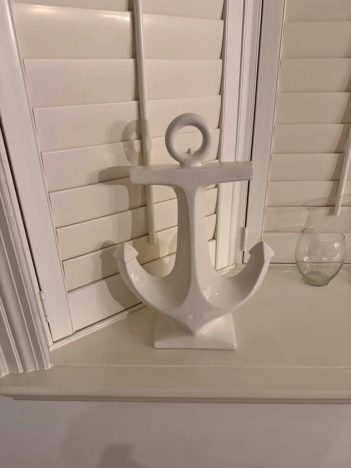 White Ceramic Anchor Decor- from Muskoka