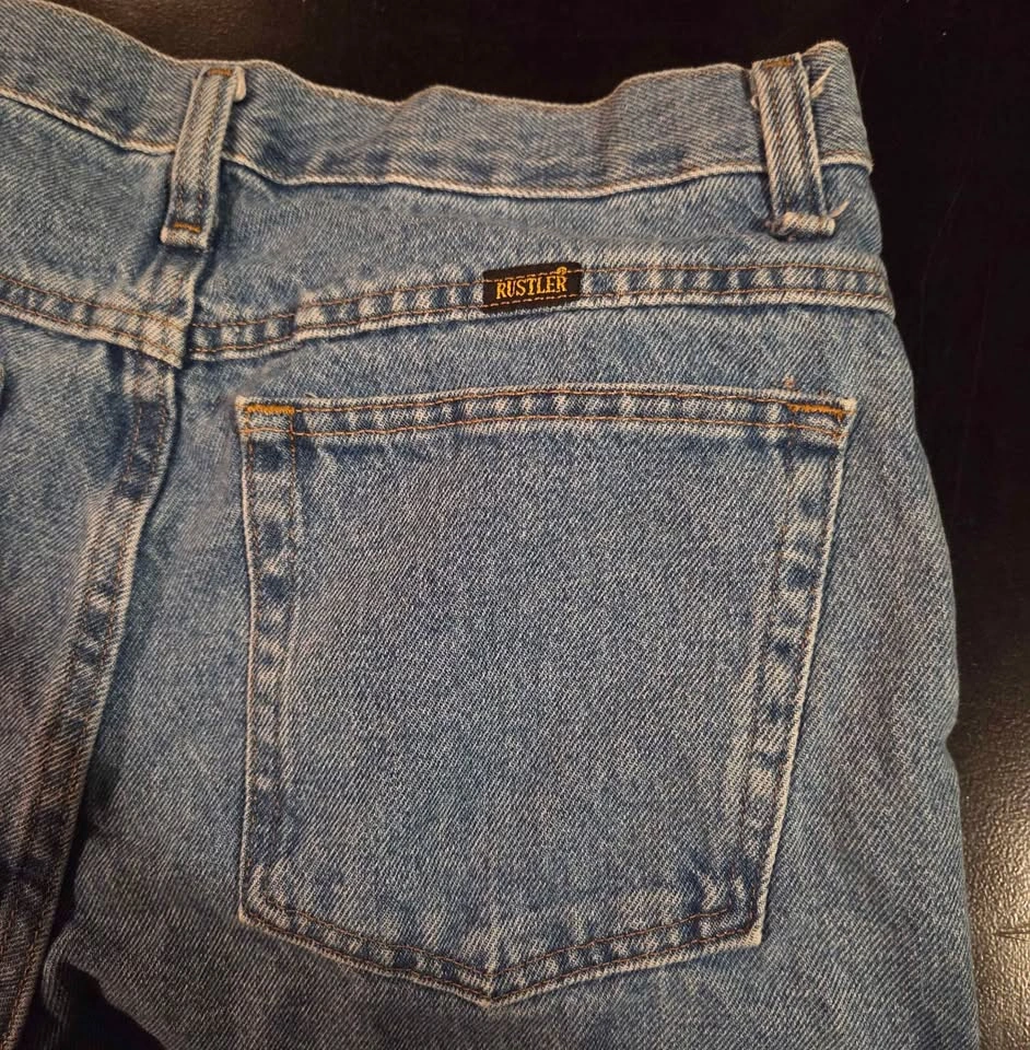 Mens Rustler Blue Denim Jeans 32 x 30 - photo 3