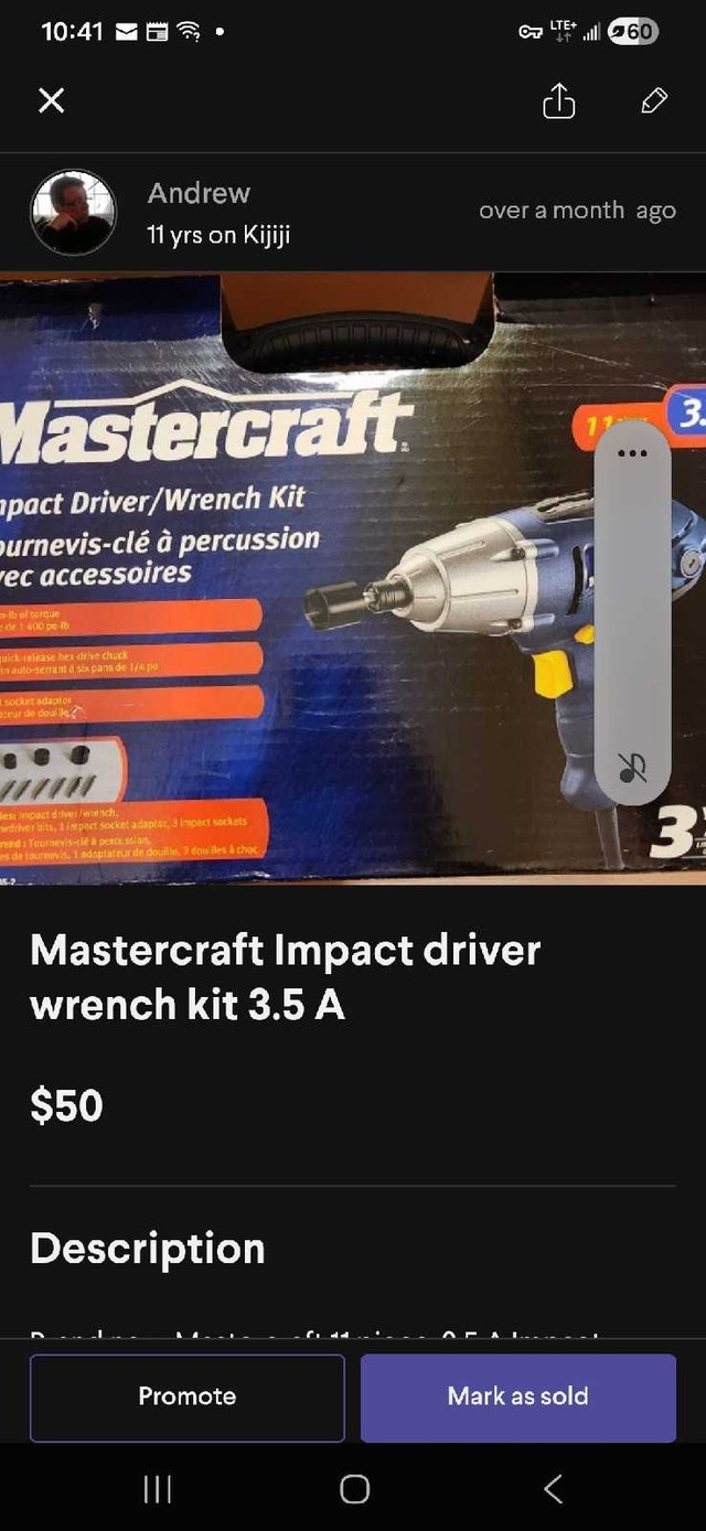 Mastercraft Impact Driver Wrench kit 3.5 A