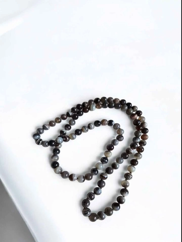 Botswana Agate Gemstone Necklace – Neutral Beaded Jewelry - photo 5