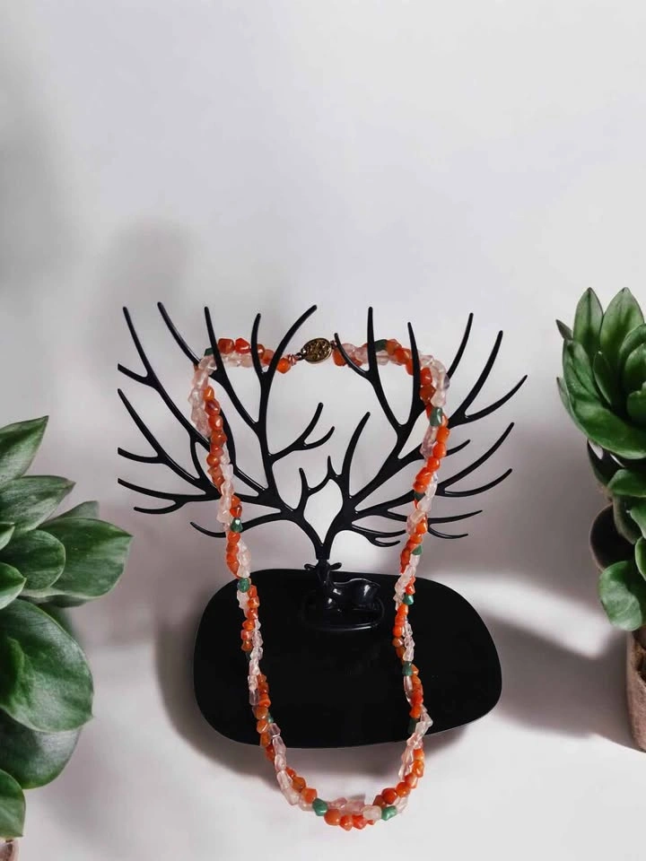 Carnelian, Rose Quartz & Aventurine Beaded Necklace - photo 4