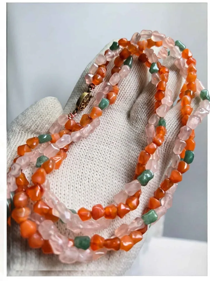 Carnelian, Rose Quartz & Aventurine Beaded Necklace - photo 5