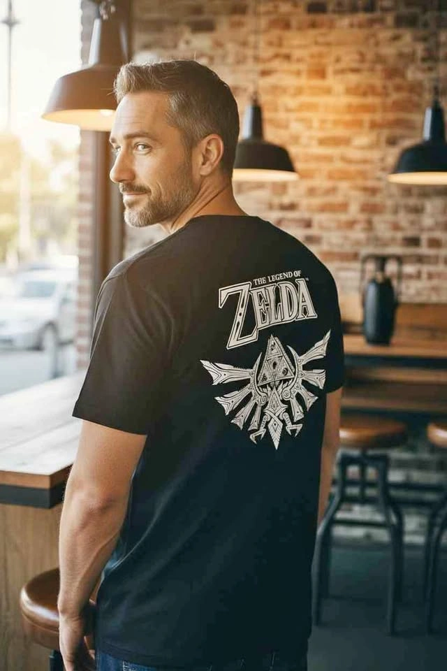 Legend of Zelda Hylian Crest T-Shirt - Black Tee