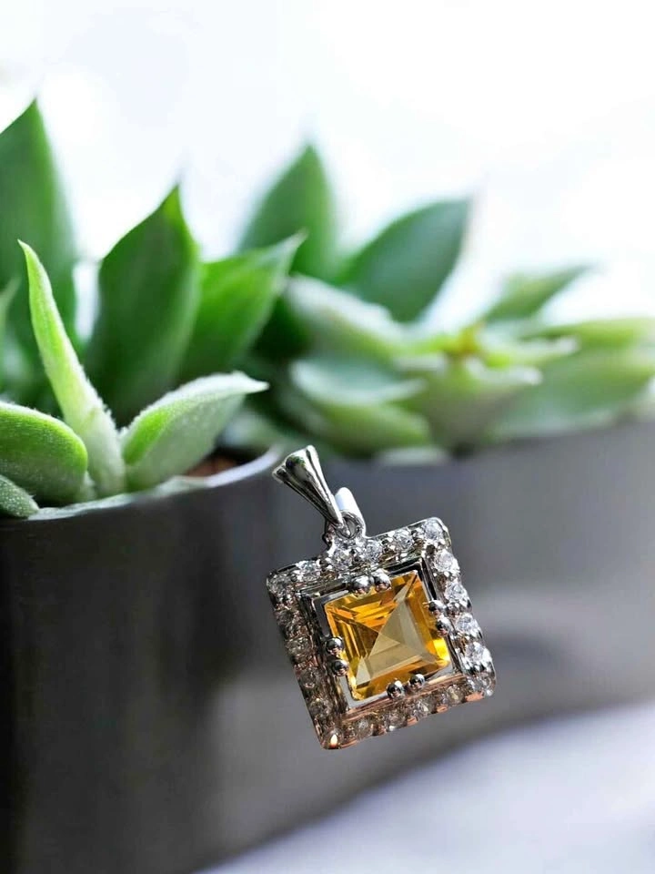 Citrine Healing Pendant – 925 Sterling Silver