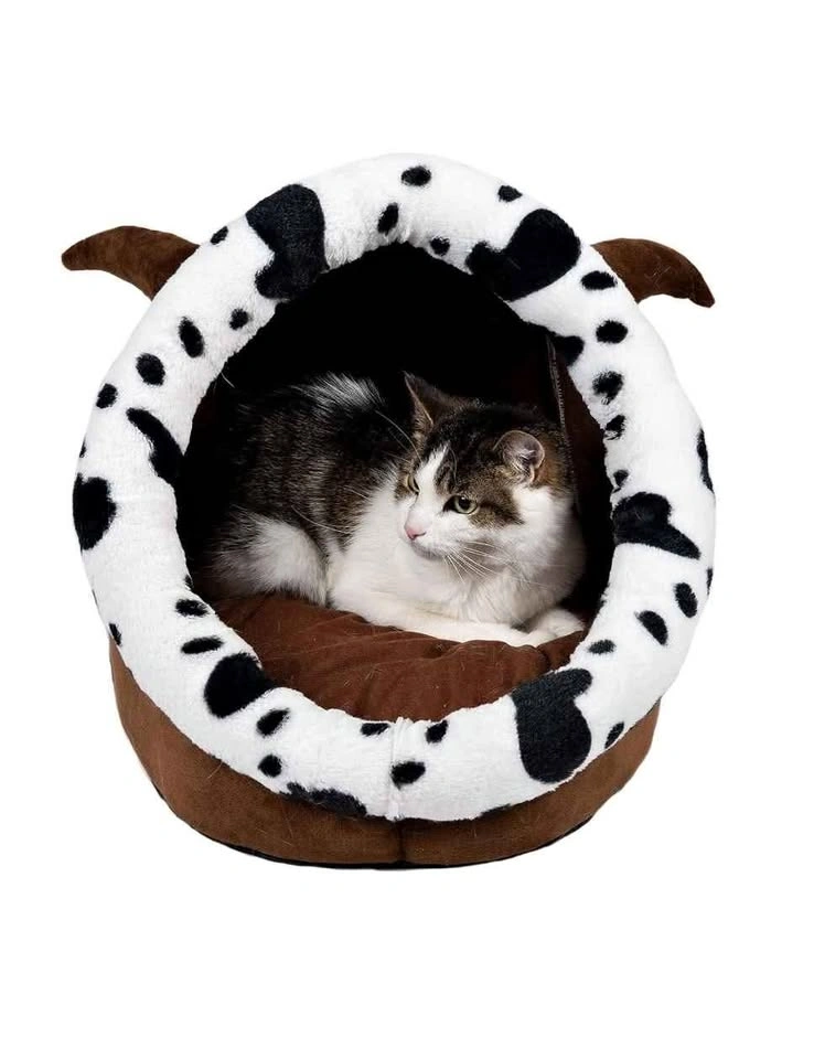 Hey Paws Covered Pet Bed - Brown