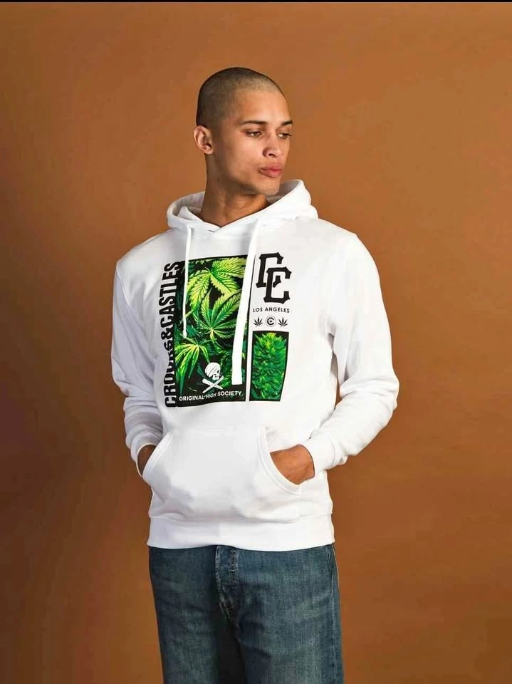 Crooks & Castles Weed Keep to Horde White Hoodie - Size Medium