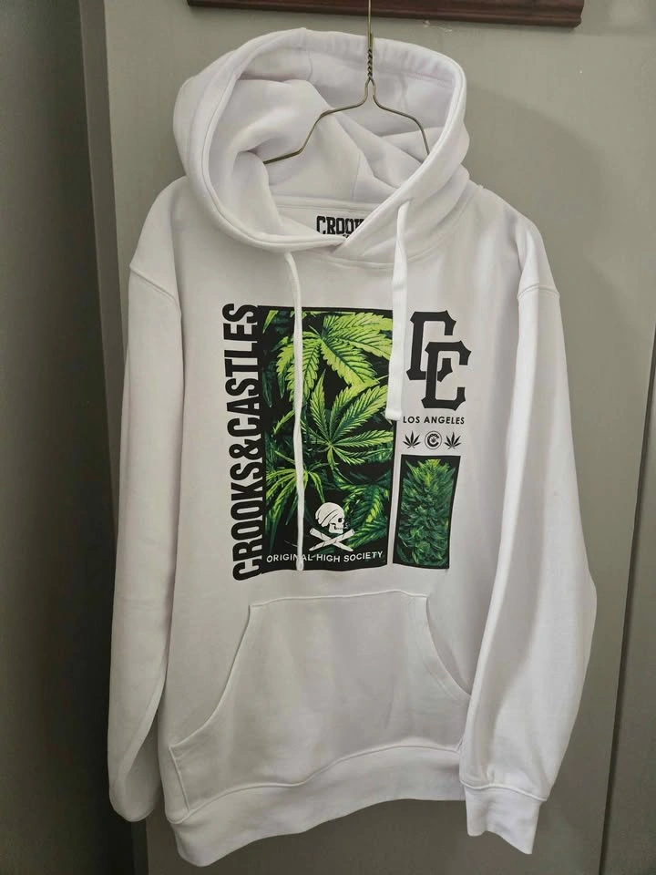 Crooks & Castles Weed Keep to Horde White Hoodie - Size Medium - photo 3