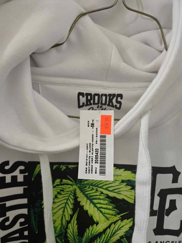 Crooks & Castles Weed Keep to Horde White Hoodie - Size Medium - photo 4