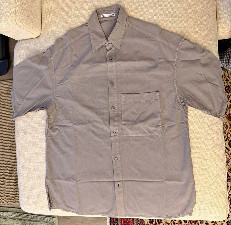 Zara - Grey Oversized Boxy Fit Shirt