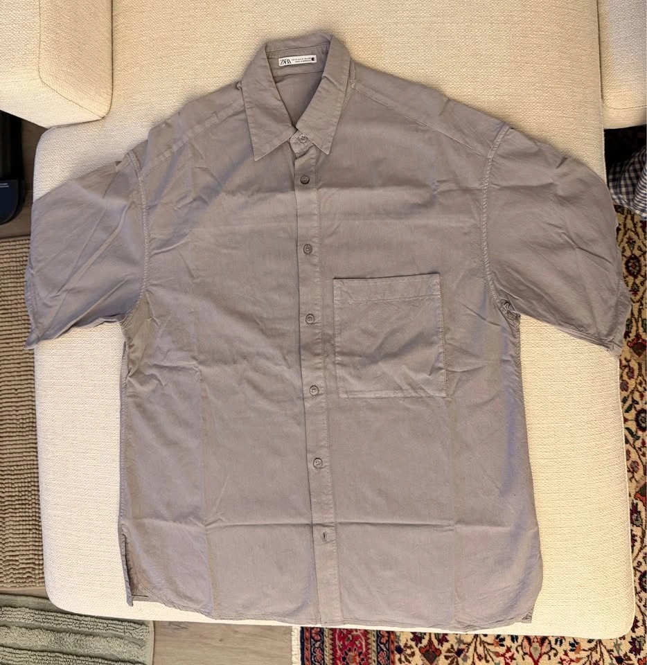 Zara - Grey Oversized Boxy Fit Shirt - photo 2