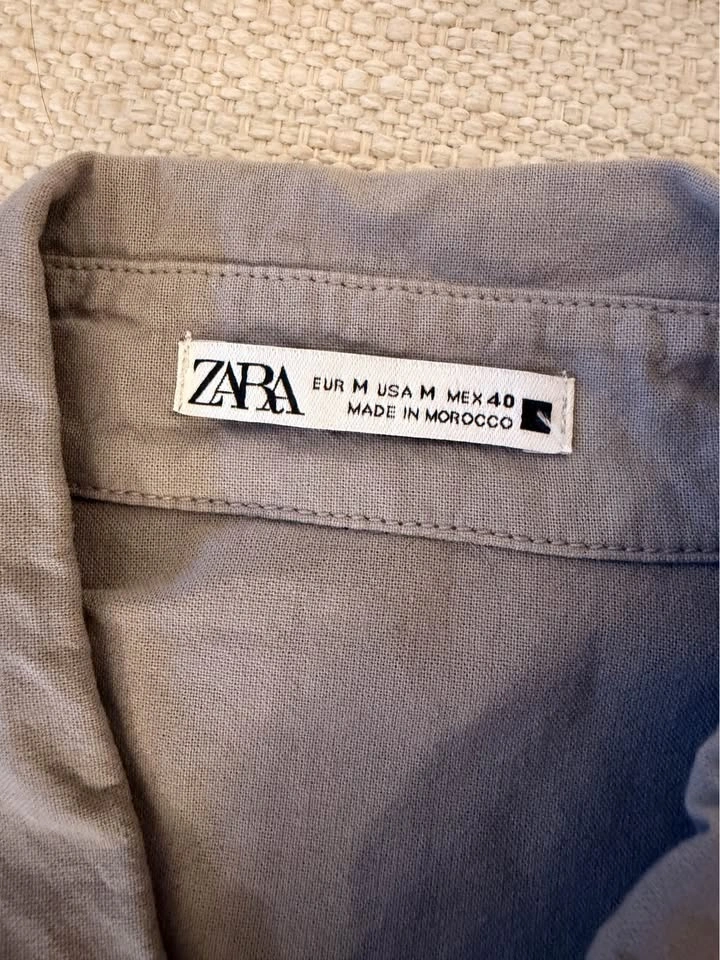 Zara - Grey Oversized Boxy Fit Shirt - photo 3