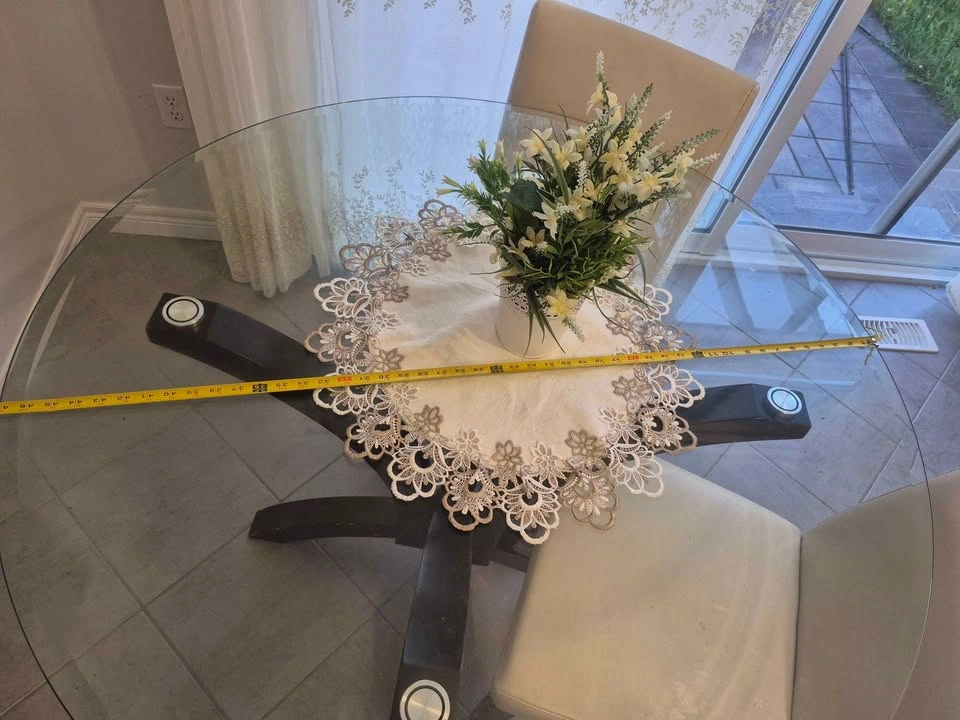 Round Glass Dining Table - photo 3