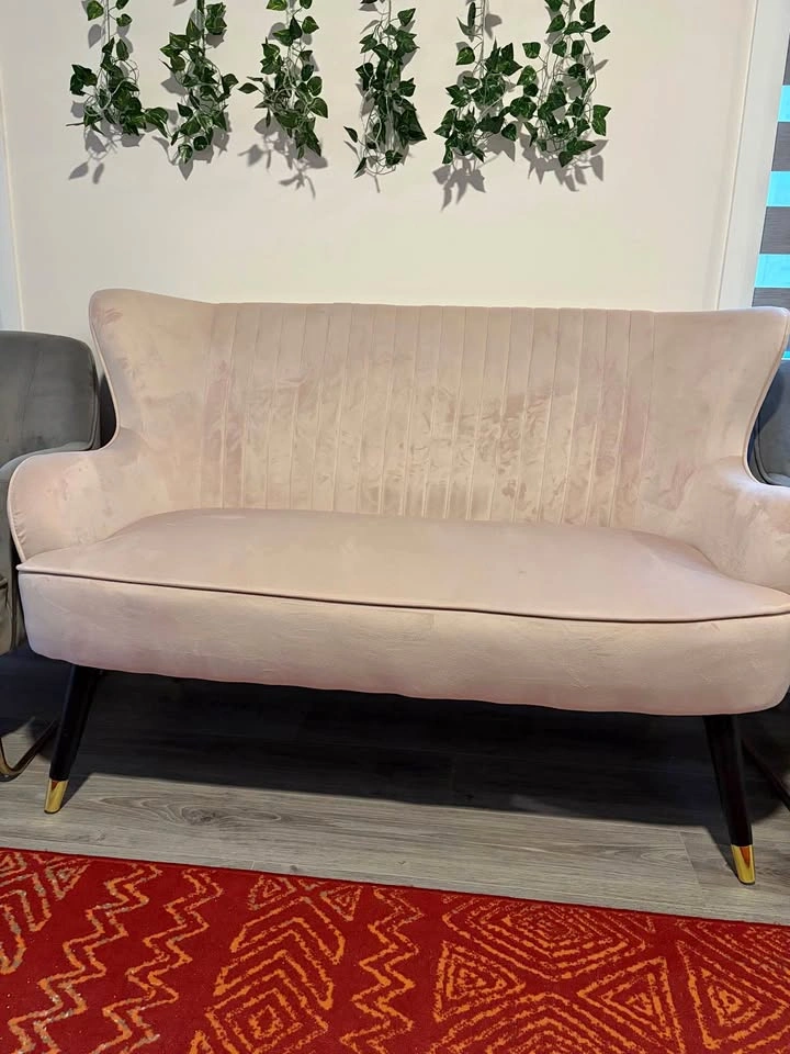 Beautiful baby pink sofa