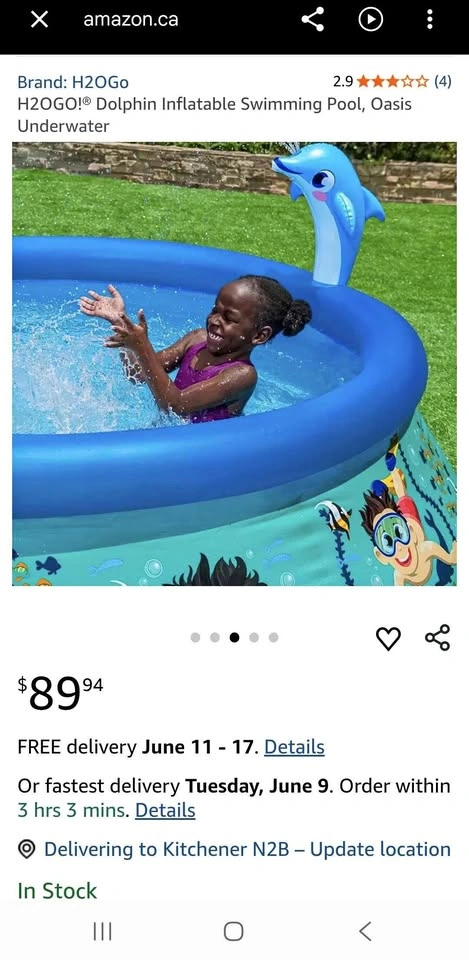 NEW Bestway H2OGO! Underwater Oasis Spray Pool - $45