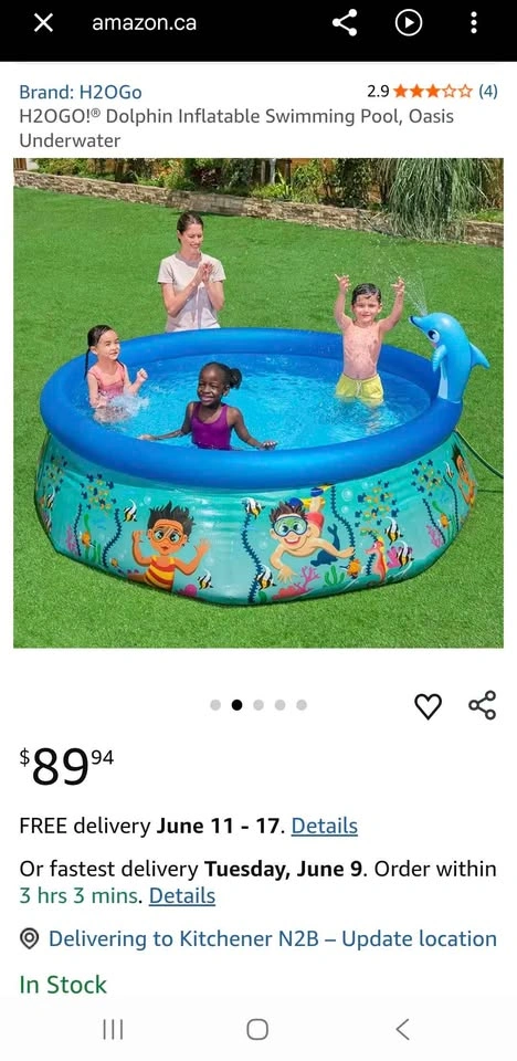 NEW Bestway H2OGO! Underwater Oasis Spray Pool - $45 - photo 2
