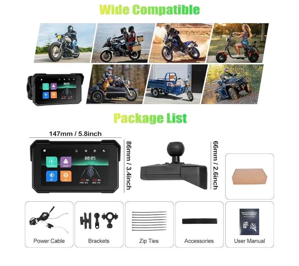 CAMECHO Motorcycle CarPlay and Android Auto Screen - photo 3