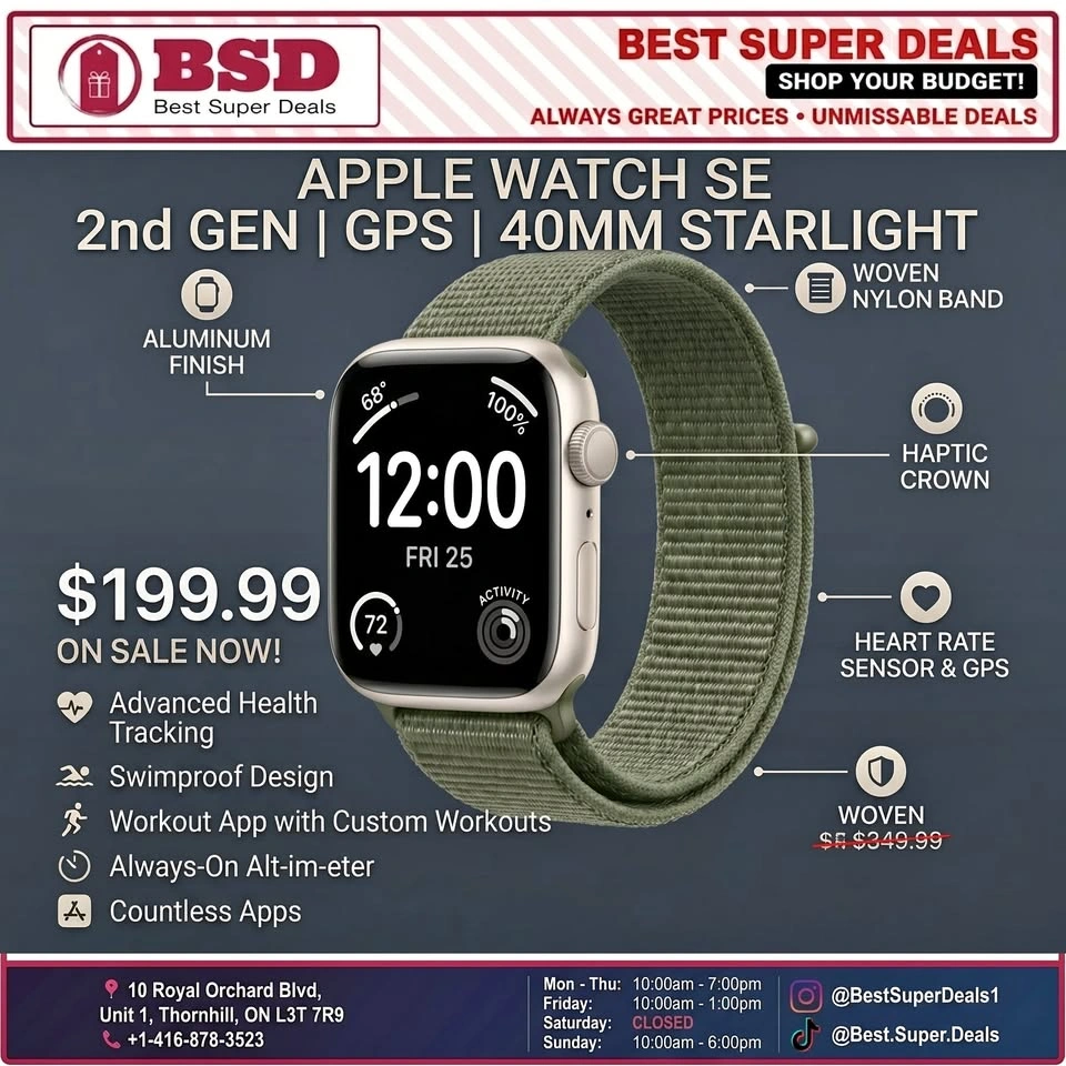 Apple Watch SE 2nd Gen GPS 40mm (Starlight)