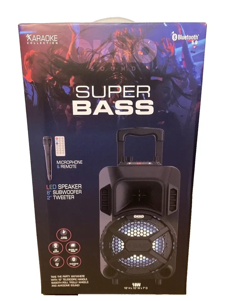 OKKO Sound Super Bass 8" LED Karaoke Speaker Kit - photo 4