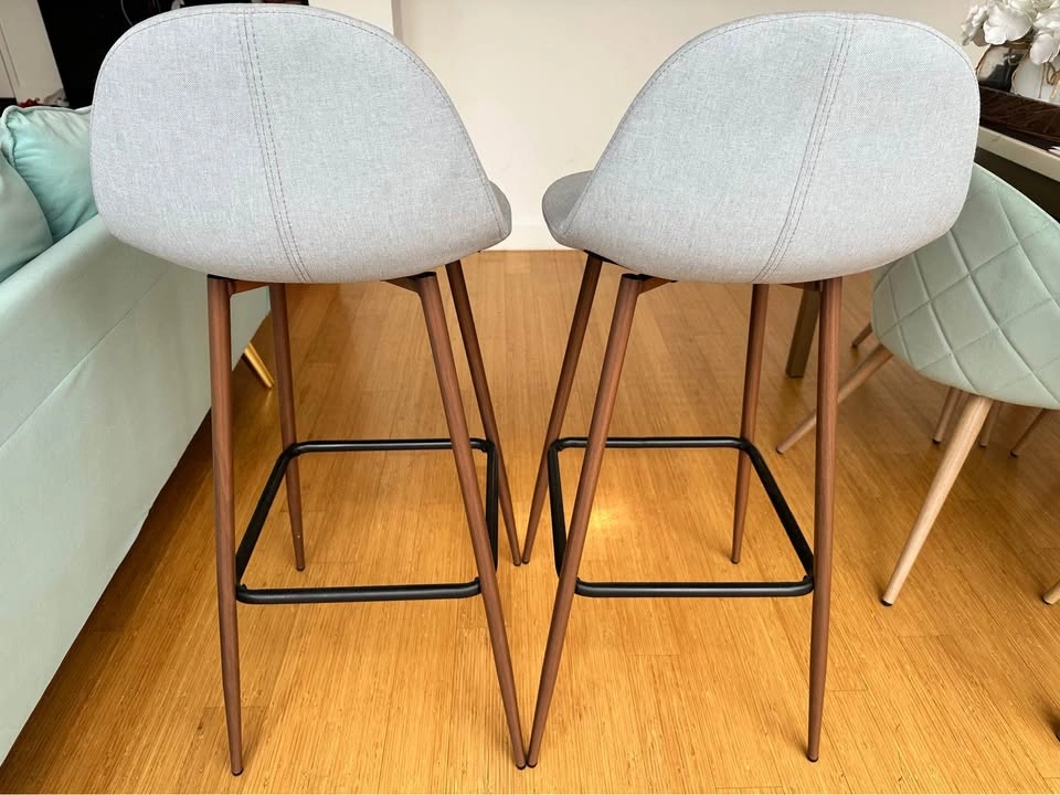 Copley Upholstered Barstool with Faux Leather Light Gray - Set o - photo 4