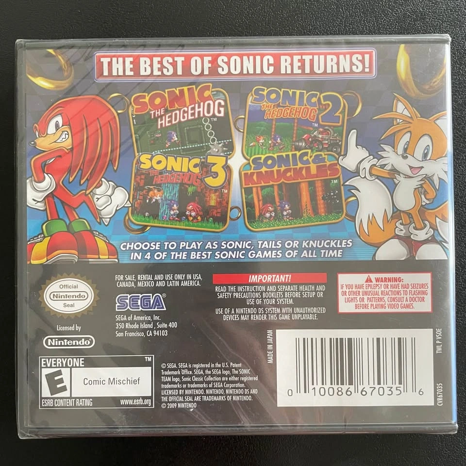 SEALED SEGA Sonic Classic Collection Nintendo DS - photo 2