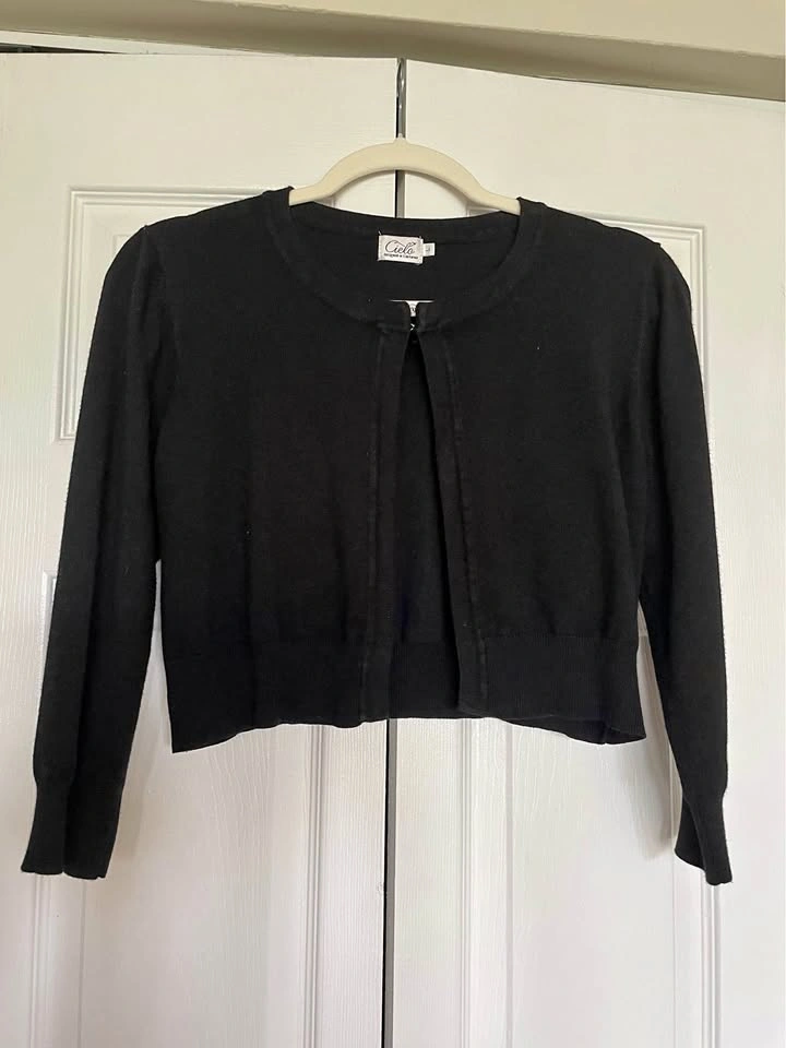 Cielo Black Cropped Cardigan L
