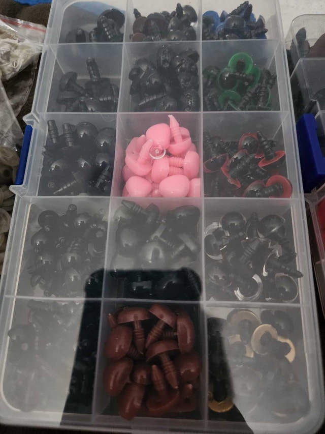 several dozen unused safety eyes and noses for crafting - photo 2