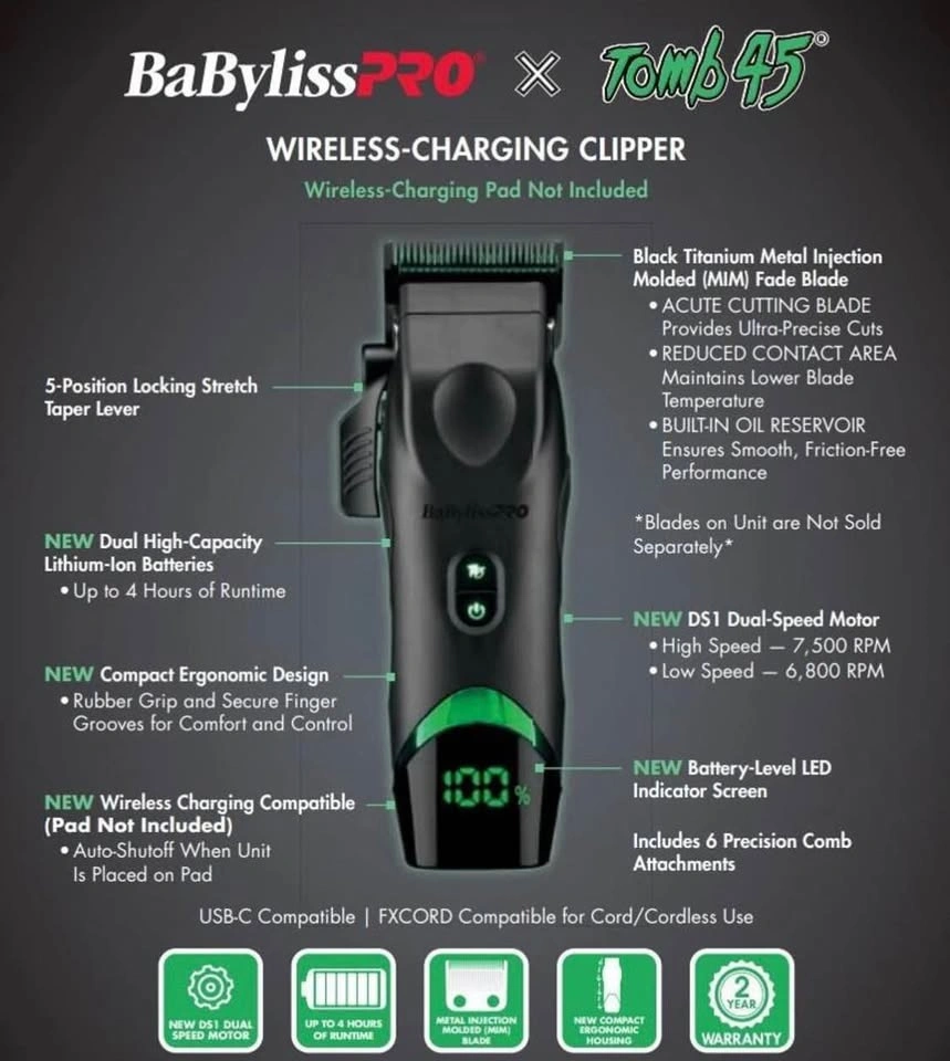 Babyliss Pro x Tomb45 Wireless Charging Clipper & Trimmer - photo 2