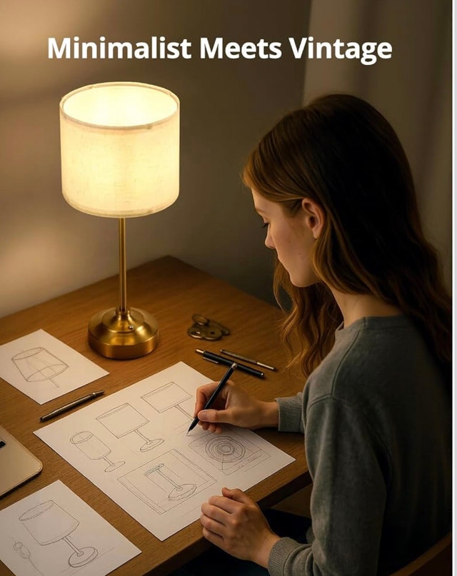 Bojim Fabric Shade Cordless Rechargeable LED Table Lamp Set of 2 - photo 3