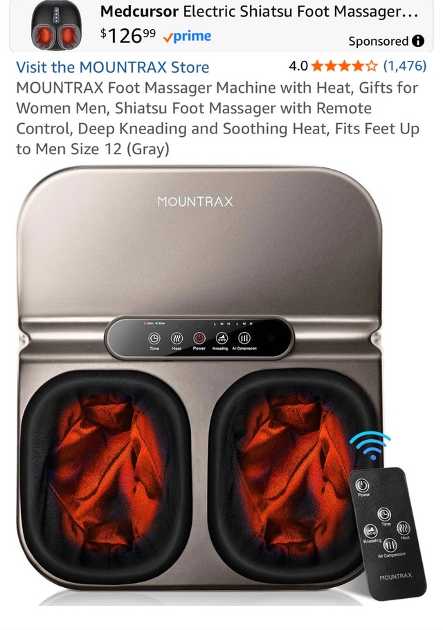 MOUNTRAX Shiatsu Foot Massager Machine with Heat & Remote