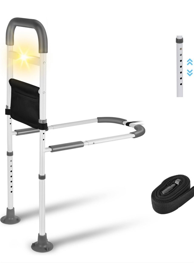 Sofrose Bed Assist Rail Safety Grab Bar with Storage Pouch