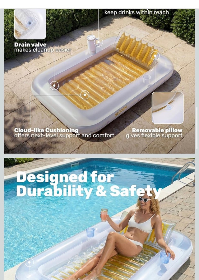 Sloosh Inflatable Tanning Pool Lounge Float – Brand New