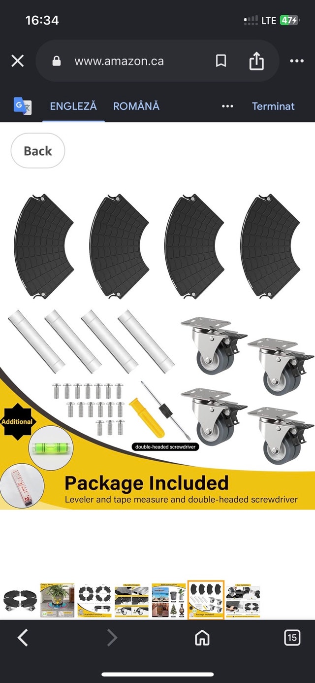Heavy Duty Metal Plant Caddy with Lockable Caster Wheels
