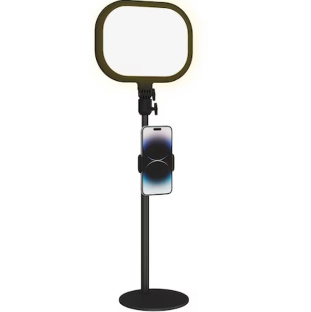 LED Desk Selfie Light with Phone Holder & Adjustable Stand