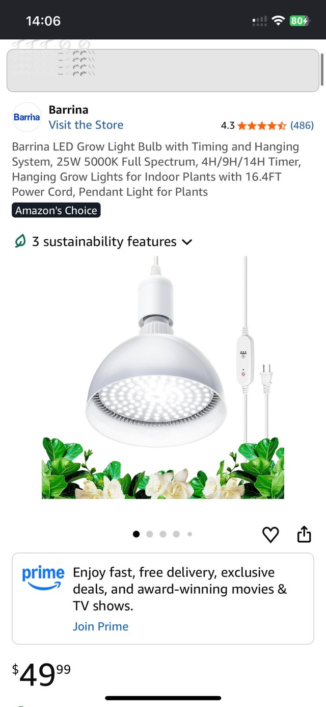 Barrina PAR38 LED Grow Light Bulb – 150W Equivalent – Brand New