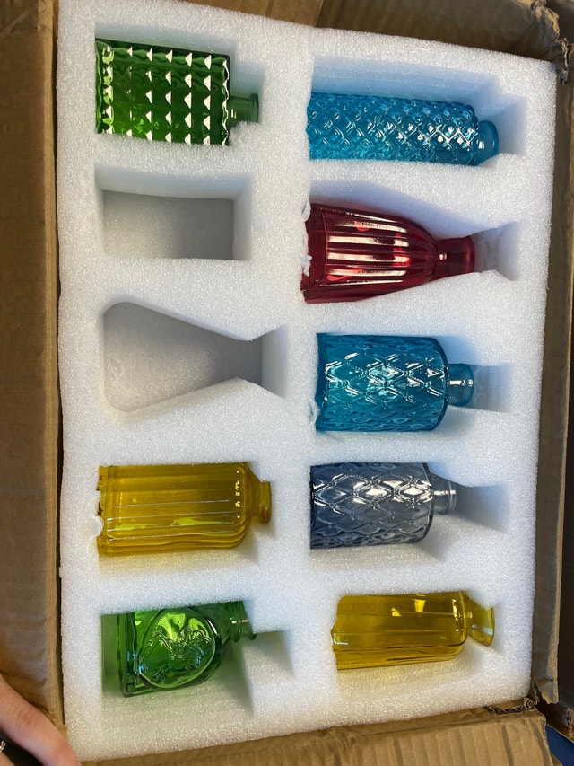 Vintage Colored Glass Bud Vases – Brand New - photo 3