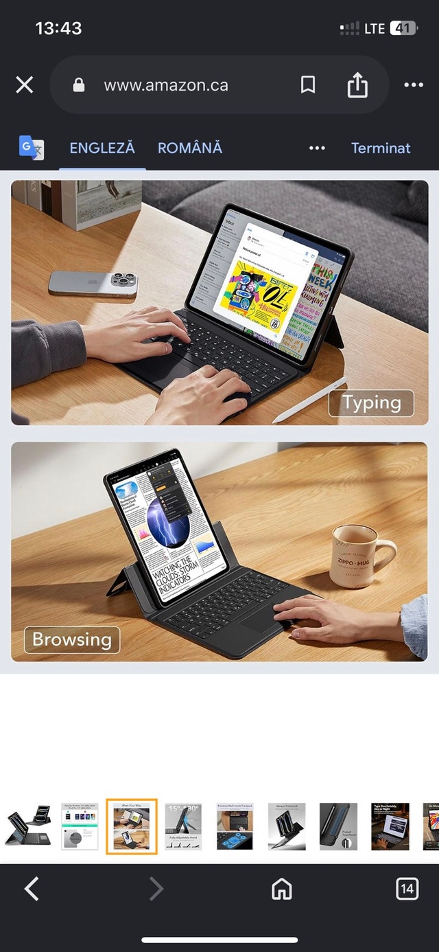 ESR Ascend Keyboard Case for iPad Pro 13" - Black - photo 2