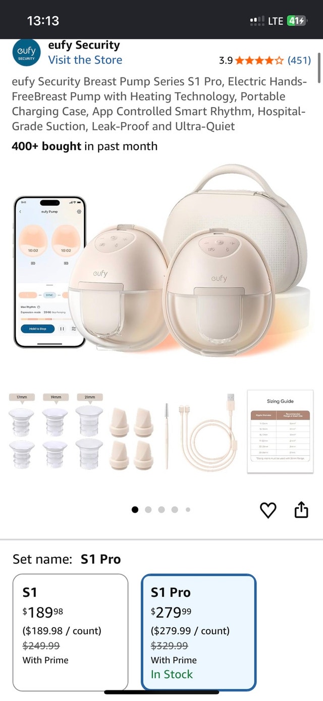 BRAND NEW Eufy Wearable Breast Pump S1 Pro