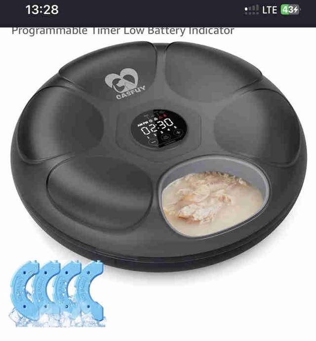 BRAND NEW Casfuy 6-Meal Automatic Pet Feeder (Wet/Dry Food)