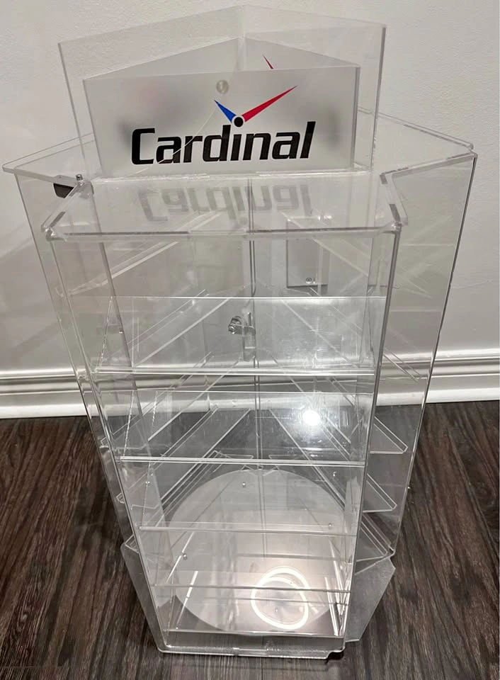 15 Shelf 3-Sided Tabletop Acrylic Spinner Display with Mirrored