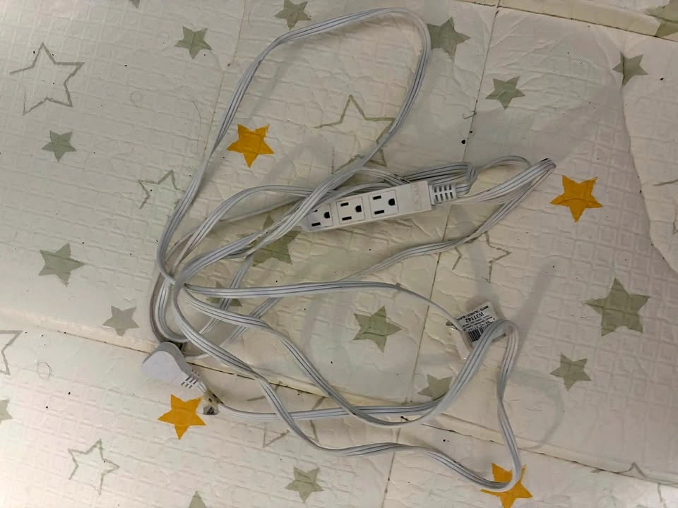 White 3-Outlet Extension Cord 15ft