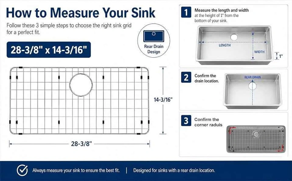 Stainless Steel Sink Bottom Grid 23"x 13" - photo 3