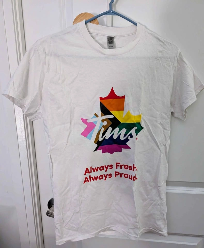 Tim Hortons Pride T-Shirt - Unisex Small (Gildan Heavy Cotton)
