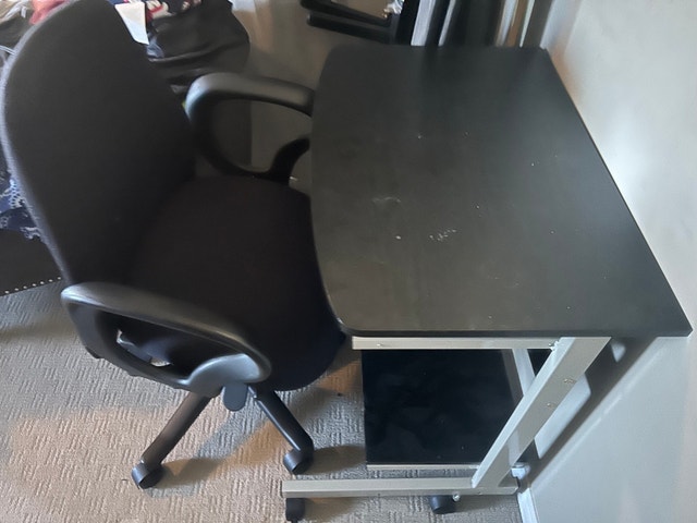 Computer Desk with Keyboard Tray and Adjustable Office Chair - photo 2
