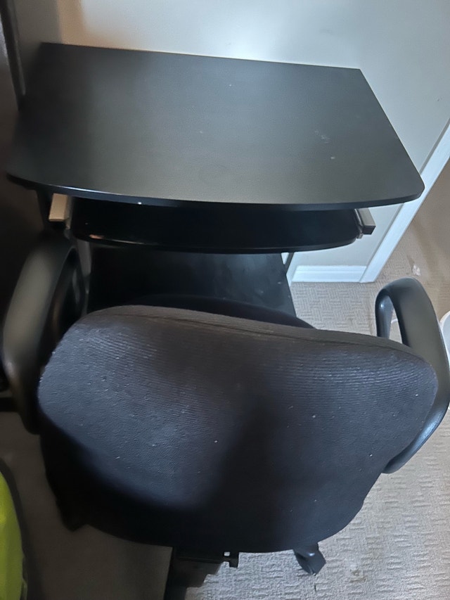 Computer Desk with Keyboard Tray and Adjustable Office Chair - photo 3