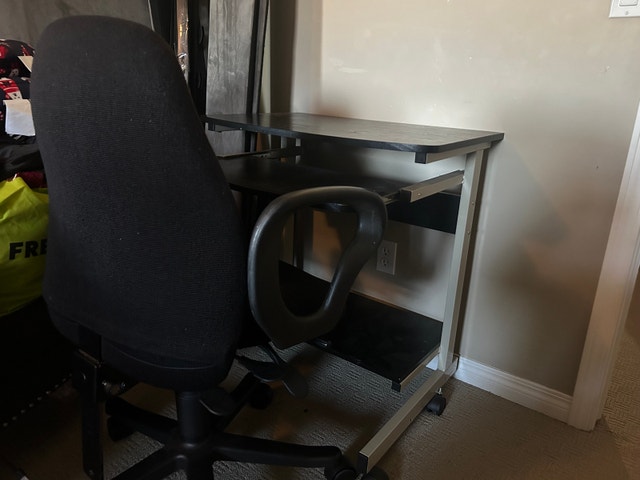 Computer Desk with Keyboard Tray and Adjustable Office Chair - photo 4