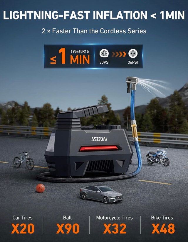 AstroAI Portable Car Air Compressor & Smart Tire Inflator - photo 2